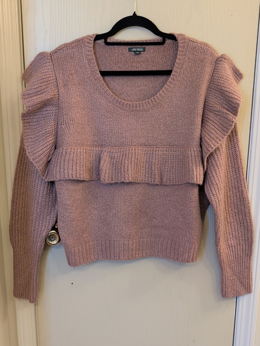 Wild Fable Dusty Rose Ruffle Crewneck Sweater XXL Plus Size